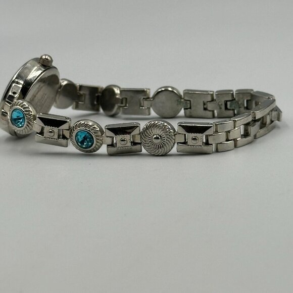 3 for $30 Rhinestone Band Watch Women Silver Blue Mother of Pearl Dial Works - Picture 10 of 16
